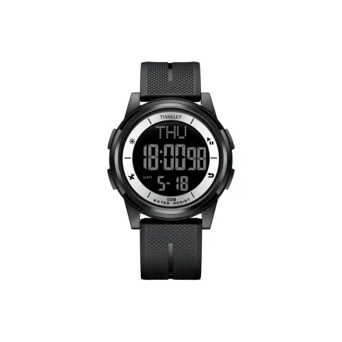 TISSELLY Электронный механизм TPU ремешок Часы Мужские Многоцветный циферблат часов