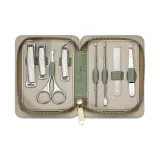 Комплект из 8 штук с зеленым листовым узором и застежками