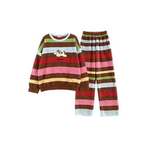 O'MESIK Многоцветные полосы Женские Пижамные комплекты