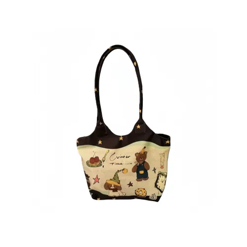 CREAM BEAR Холст Сумка Стандартная Женская Коричневый Синий Розовый