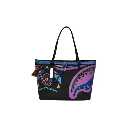 SPRAYGROUND AI SANDFLOWER X SPRAYGROUND Коллаборация Искусственная кожа Сумка через плечо Стандартная Унисекс Черный и Фиолетовый