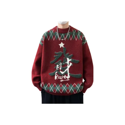 SENJIALUO Красный Мужской Трикотаж