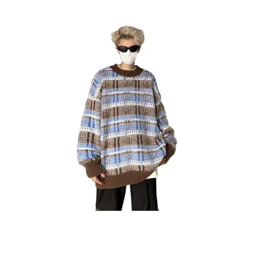 MZAO Синий Коричневый Унисекс Трикотаж