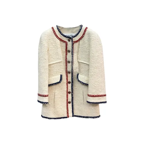 CHANEL 18 Осенний Зимний Куртки и Пальто Женские Бежевые