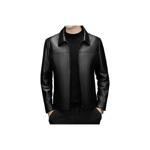 27DESHENGHUO Кожаная куртка мужская