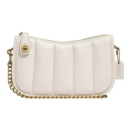 COACH Swinger Овчина Сумка через плечо Маленькая сумка Сумка Сумка через плечо Женская Розовая Белая