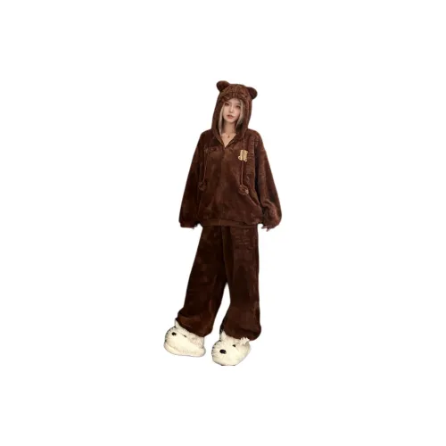 AHRTB Коричневый Женские Пижамные Комплекты