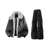 Серый кофейный топ + черные штаны