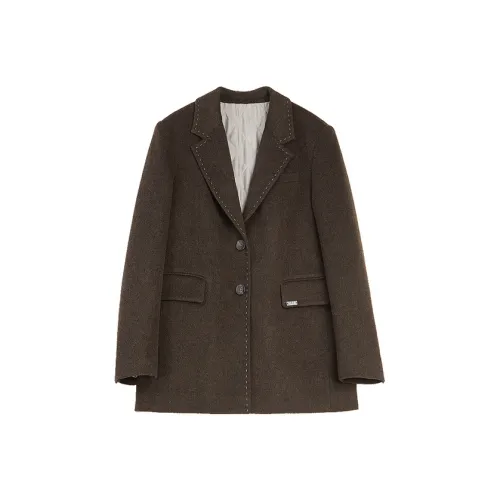 ELLE Темно-коричневый женский деловой костюм