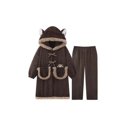 QIAOYUN Коричневый Женские Пижамные Комплекты