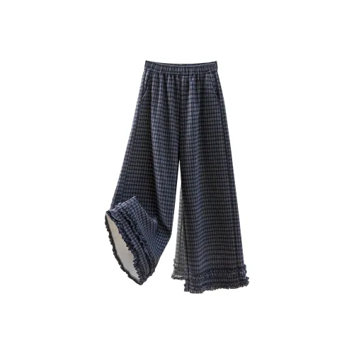 TOUCH Повседневные брюки Женские Темно-синие в клетку