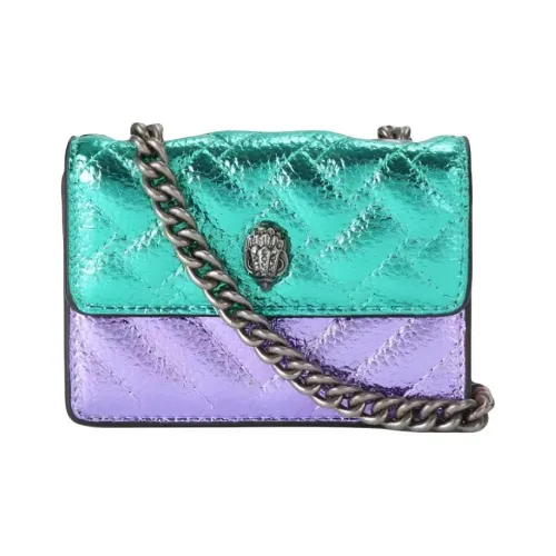 Kurt Geiger London Пэчворк Искусственная кожа Сумка через плечо Сумка на плечо Мини Женская Зеленая и Фиолетовая