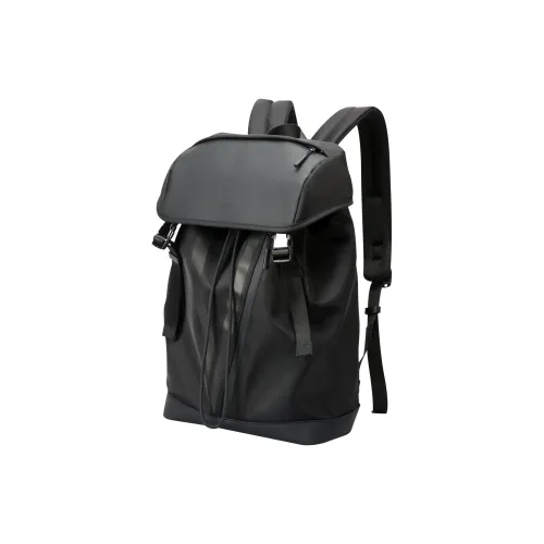 BOPAI Microfiber Synthetic Leather Backpack Standard Men's Black
