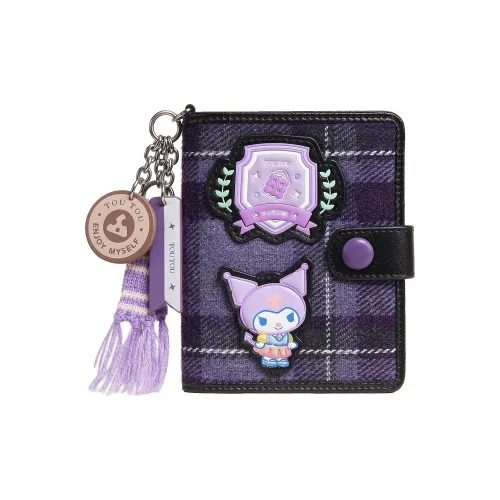 TOUTOU Kuromi Collaboration Синтетическая кожа текстиль Мозаика Кошелек Женские Таро фиолетовый