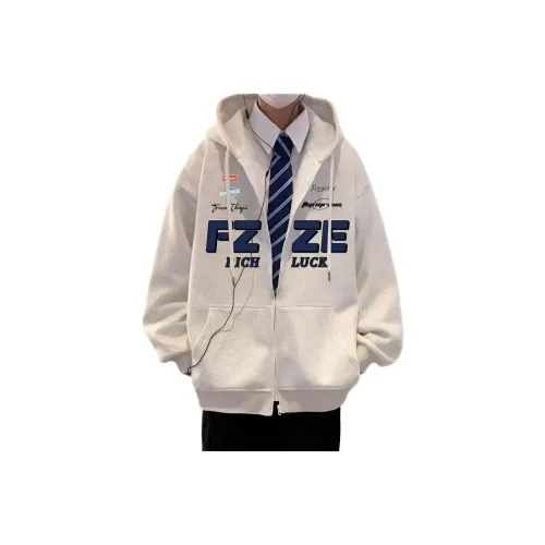 GOYN Белый Серый Флисовая подкладка Мужской Свитшот