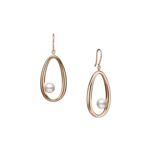 MIKIMOTO 18К Розовое Золото Серьги Женские Золото