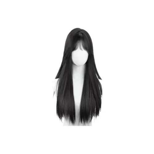 MUYAN Первая любовь Черный длинный прямая парик Набор белковый волокно длинные прямые волосы