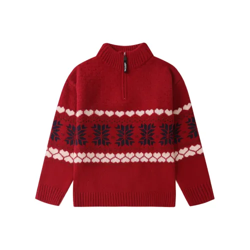 RHOBESAM Loboabi 1708 Half Pull Сердце Свитер Красный Детские Свитера