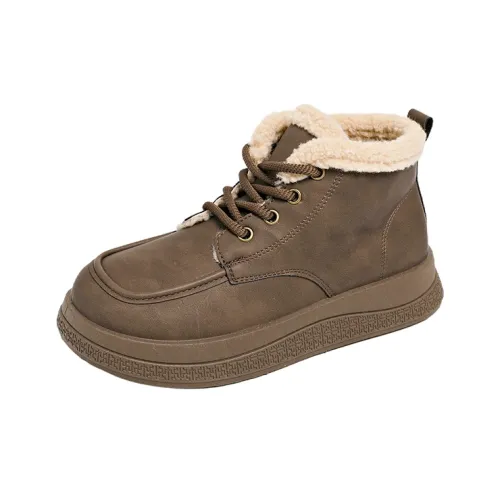 QINBU Утепленные кожаные ботинки