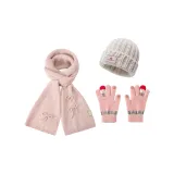 Бабочка Розовая+Бежевая Шапки и Кепки+Розовая Перчатка
