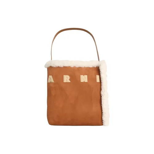 MARNI Museo Телячья кожа Сумка через плечо Женская Коричневая