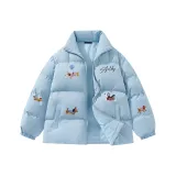 Далекий Небесный Лазурь [Воротник-стойка, Городской, Минималистичный]