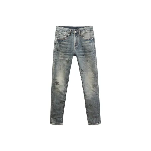 JIKENDI Темно-синий Мужские Джинсы