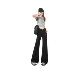 Черные штаны с увеличенной длиной и флисовой подкладкой