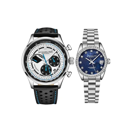 STUHRLING Watch Кварцевый механизм Кожаный ремешок Белый циферблат Унисекс