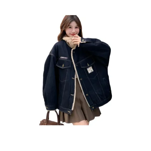 MDEHT Темно-синий Женские пуховики