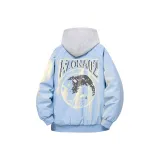 Светло-синий хлопковый пуховик (утеплённый)