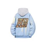 Светло-синий хлопковый пуховик (утеплённый)