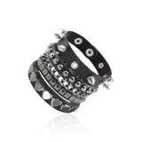 Многослойный кожаный браслет [набор из трех предметов]