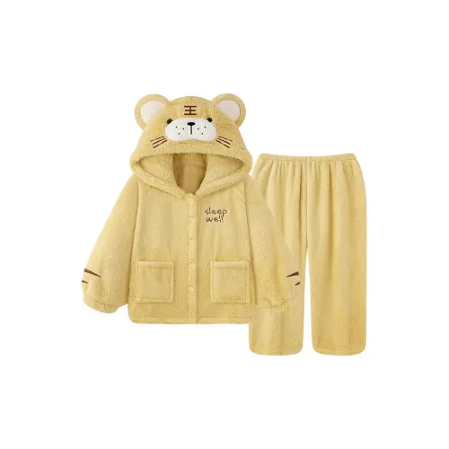 XIAOLIZI Плюшевый Little Tiger С капюшоном Топ+брюки Женские Пижамные комплекты