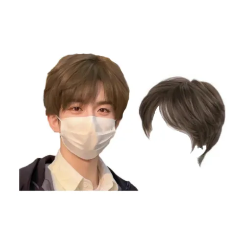 WANWANFENG Корейский стиль Handsome Микро Notch Спина Пластина Мужской Full Перука для головы