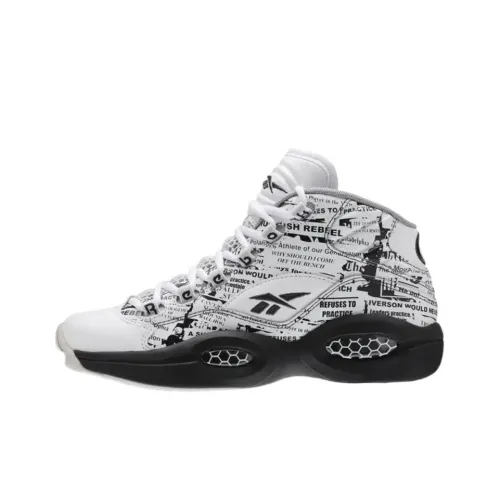 REEBOK Question Mid Топ Детские Баскетбольные кроссовки Белый черный