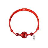 Браслет с застежкой из киновари, красный