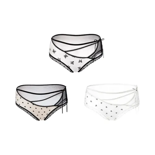 QINGYING Черная Бабочка + Black Heart + Бант Женские Трусики-бикини