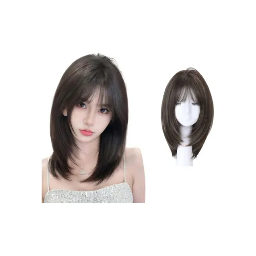 LIANXIANGKE Перука Женская Высококачественная Кружево Передняя часть BOB Тонкие прядь Bangs Короткие волосы Длина плеча Волосы Высокая температура Пряжа