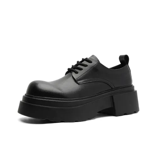 V ZERO FIVE Chunky Derby Повседневная кожаная обувь Мужская Черная Большой размер Британский Мода