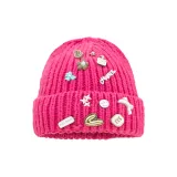 Значок Вязаная шапка Розово-красный