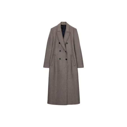 ZARA Collaboration Темный норковый женский пальто