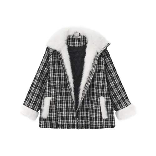 COLDSTONE Черный Белый Клетка Унисекс Куртки