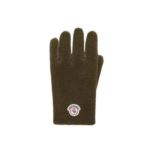 MONCLER Полиэстер Трикотаж Перчатки Мужские Темно-зеленый Темно-коричневый Светло-бежевый