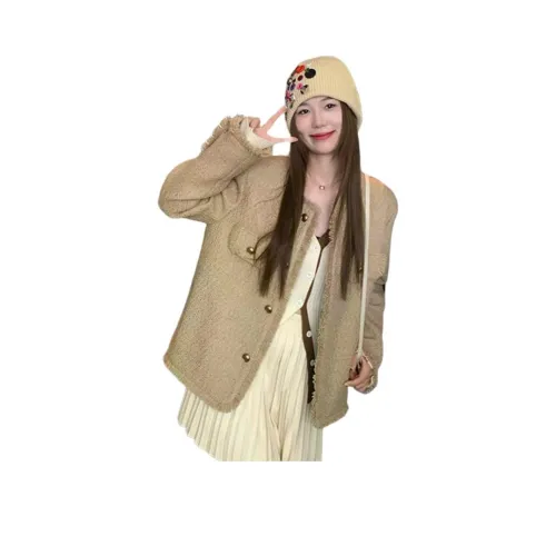 MDEHT Премиум Светлый хаки [Утепленный] Женское короткое пальто