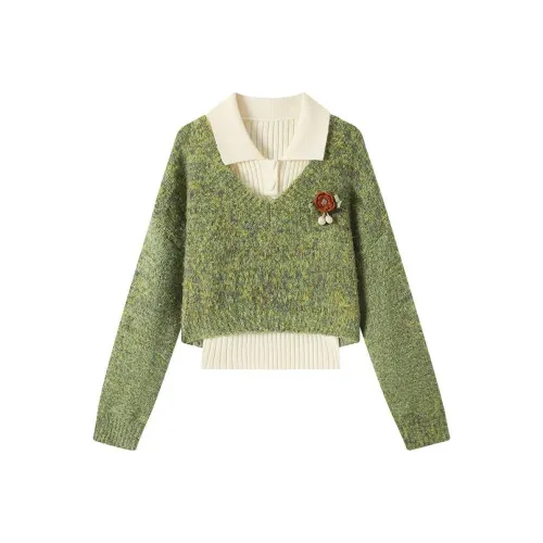 HUICUIGE Зеленый Женский Трикотаж