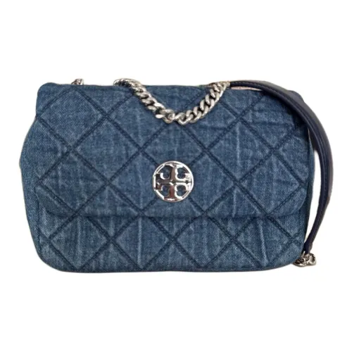 TORY BURCH TB Willa Ткань с овчиной Сумка на плечо Стандартная Женская Джинсовый синий