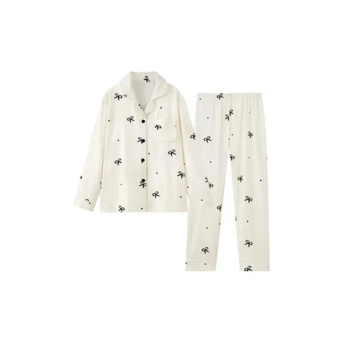 WANANNI Бежевый Абрикос Женские Пижамные Комплекты