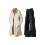 Хаки хлопковый пуховик + черный с флисовой подкладкой