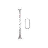 Розовый бриллиант + Одиночная строка ажурного серебряного ромба оболочка